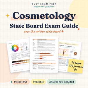 Cosmetology State Board Exam Study Guide, NIC Theory Written Exam, Hair Color, Infection Control, 150 Practice Questions With Rationales