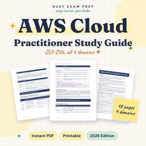 AWS Cloud Practitioner Study Guide | CLF-C02 | Cram Sheet | Instant Download