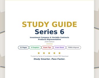 Series 6 Study Guide 2026 | FINRA Exam Prep | Free Cram Sheet | Digital Download