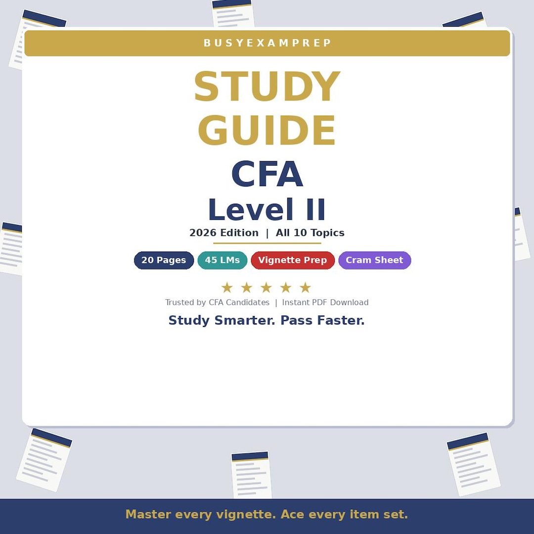 CFA Level 2 Study Guide 2026 | All 10 Topics | Cram Sheet | Instant ...