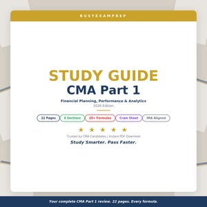 Guida allo studio CMA Parte 1 / Pianificazione finanziaria, analisi delle prestazioni - Certified Management Accountant (download digitale)
