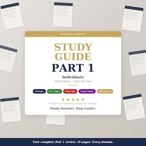 Enrolled Agent Part 1 Study Guide | EA Exam Prep | Individuals | Instant PDF Download