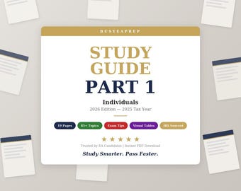 Enrolled Agent Part 1 Study Guide | EA Exam Prep | Individuals | Instant PDF Download