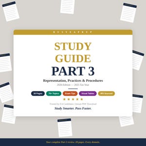 Enrolled Agent Part 3 Study Guide |  EA Exam Prep | Representation Practices Procedures | Digital Download