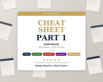 Enrolled Agent Part 1 Cheat Sheet | EA Exam Prep (PDF Download)