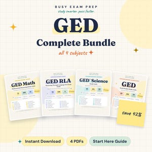 Pacchetto di materiali di studio per il GED: Matematica, Lingua e Letteratura, Scienze, Studi Sociali (Download digitale)