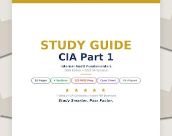 CIA Part 1 Study Guide | Internal Audit Fundamentals Exam Prep (Digital Download)