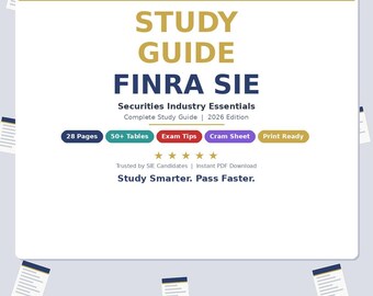 FINRA SIE Study Guide | Securities Industry Essentials Exam Prep (PDF Download)