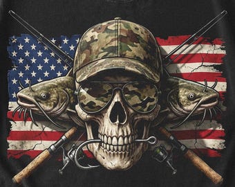 Cat Fishing png, CatFishing Skull png, Fishing Dad png, Waterfowl Hunting png, Catfish png, US Angler Dad png, USA Angling Digital Download