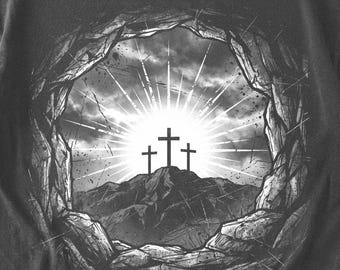 He is Risen Easter PNG, Three Crosses Faith Shirt Design, Religion Bible, Easter Sunday, Passion of Christ Inspiration (Digital Download)