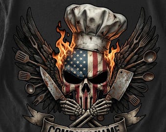 US Chef Skull Png, Usa Cook png, Chef Shirt, Chef Dad png, Head Cook Clipart, Grill Master png, Cooking Png, USA Chef Png, Digital Downloads