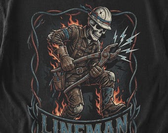 Lineman PNG, Electrician Dad Skull png, Electrical Shirt, Father's Day Gift Idea Repairman, Repair Electrician Clipart, Digital Download