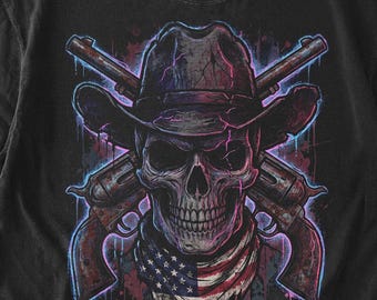 USA Cowboy Skull PNG, Western Cowboy png, Cowboy Dad Shirt Design, Western Clipart, Country Shirt, Father's Day png, Digital Download