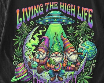 Gnomes Smoking Weed PNG, Living the high life Clipart, Kush Pop Culture Life png, 420 Shirt, Cannabis, Marijuana, Hipster Gnomes