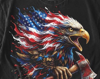 US Eagle Firefighter png, First Responder Patriotic Shirt, Fireman Shirt, Father's Day Gift Idea, USA Firefighter png