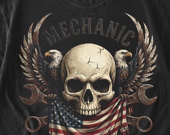 Mechanic PNG, Mechanic Skull png, Mechanical Tools, Mechanic Dad png, Father's Day png, Patriotic png, Wrench png, Freedom Digital Download