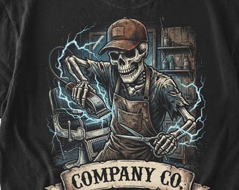 Barber Skull PNG, Customize Name, Barber Dad Shirt Design, Clippers png, Barber Shop Png, Hair Stylist Png, Saloon Png, Hair Hustler Clipart