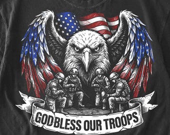 Patriotic Eagle Soldier PNG, Veteran 4th of July Design (Digital Download)