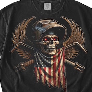 US Welder PNG, US Flag Welder Dad Skull png, Welding Shirt, Pipe Wrenches, Father's Day Gift Idea Repairman, Repair Tools Digital Download