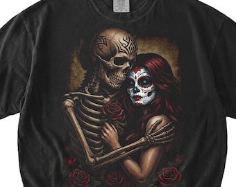Zuckerschädel Liebhaber PNG, Schädel PNG, Tag des Toten Shirt, Liebhaber Clipart, Skelett PNG, La Catrina Png, digitaler Download