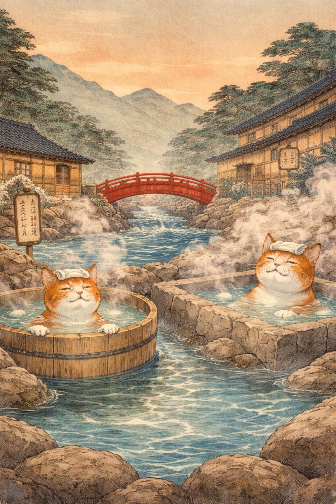 Custom Cat Onsen Puzzle – Your Cat in a Japanese Hot Spring - Etsy