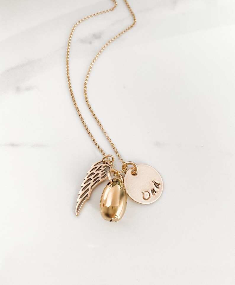 Gold Personalized Cremation Necklace/gold Urn Jewelry/teardrop Etsy