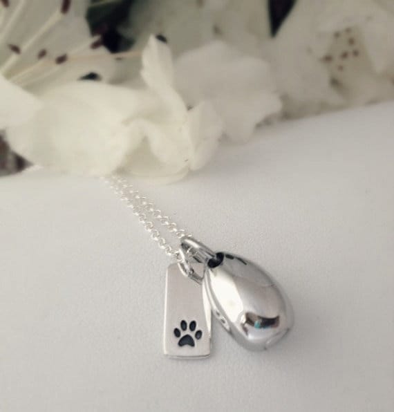 Paw print urn necklace sale