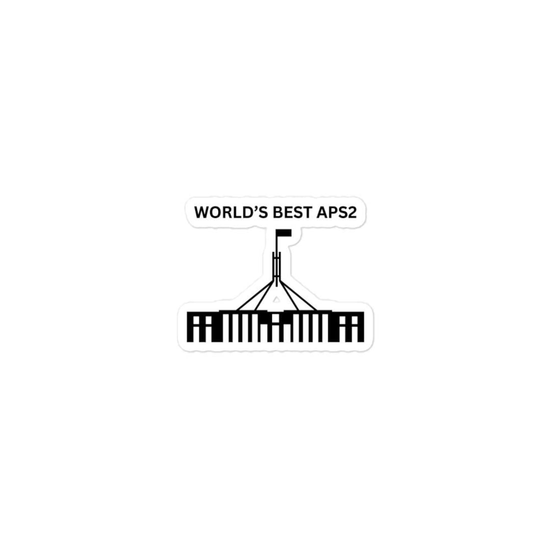 APS2 Sticker | World's Best APS2 | Parliament House Kiss-cut Satin ...