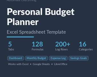 Personal Planer | Monatlicher Ausgaben-Tracker (Excel, Google Sheets)