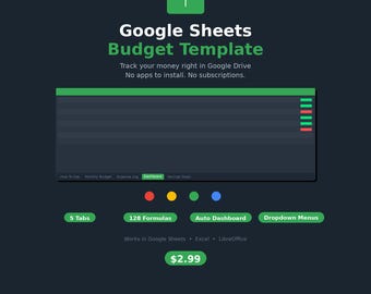 Google Sheets Budget Vorlage | Monatlicher Ausgabenplaner, Sparplaner (Digitaler Download)