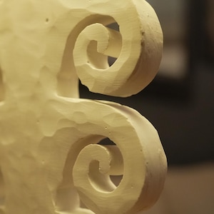 Architectural Sculptural Table Lamp .. Handmade Plaster Scroll Design image 5