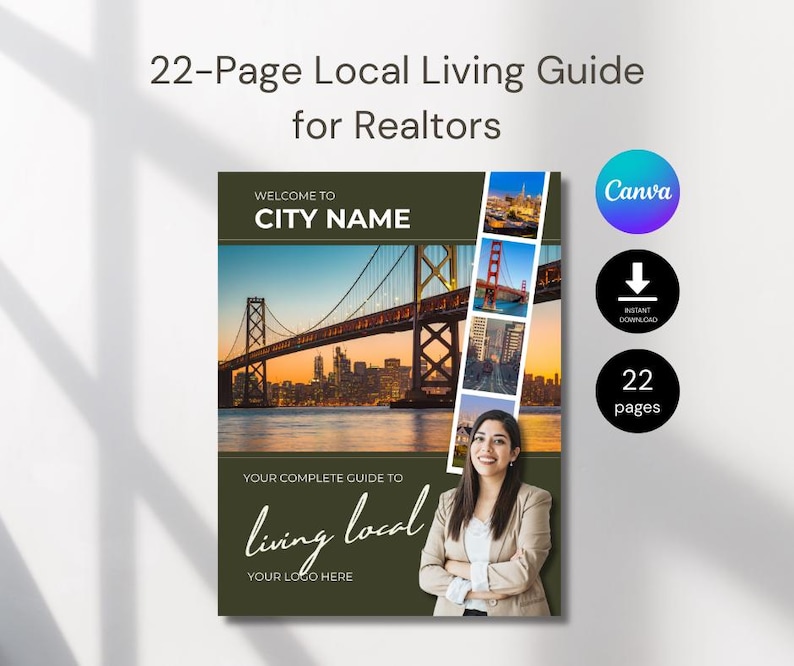 Realtor Local Area Guide Template | Editable Canva Relocation Guide for ...