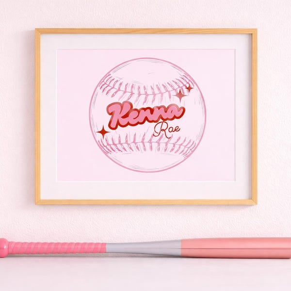 Personalized Softball Girls Name Wall Art (Digital Download)