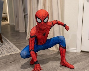 Kids Superhero Bodysuit Costume | Blue & Red Cosplay Outfit for Role Play Party