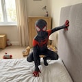 Kids Superhero Bodysuit Costume | Black & Red Cosplay Outfit for Role Play Party