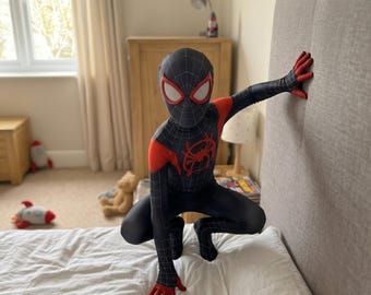 Disfraz de superhéroe infantil / Traje de cosplay negro y rojo para fiesta de juegos de rol