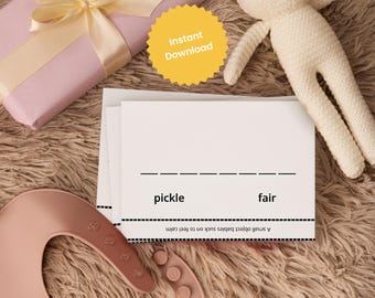 Juego de palabras para baby shower imprimible, juego de actividades para niños para baby shower, rompecabezas de descarga instantánea, juegos para baby shower para niños