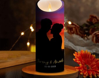 Personalized From Our First Kiss Till Our Last Breath Led Candle, Custom name/ any Text Flameless Candles, Gift for anniversary day