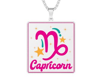 Capricorn Zodiac Symbol Necklace | Custom Photo Pendant