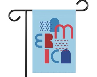 Abstract America garden flag | House banner, patriotic geometric design