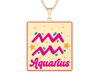 Copy of Cancer Script Name Pendant | Custom Cut Photo Pendant, Pink Zodiac Necklace