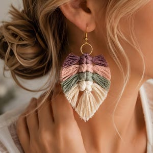 Macrame Leaf Earrings Video Tutorial, DIY Craft Guide (MP4 Download)