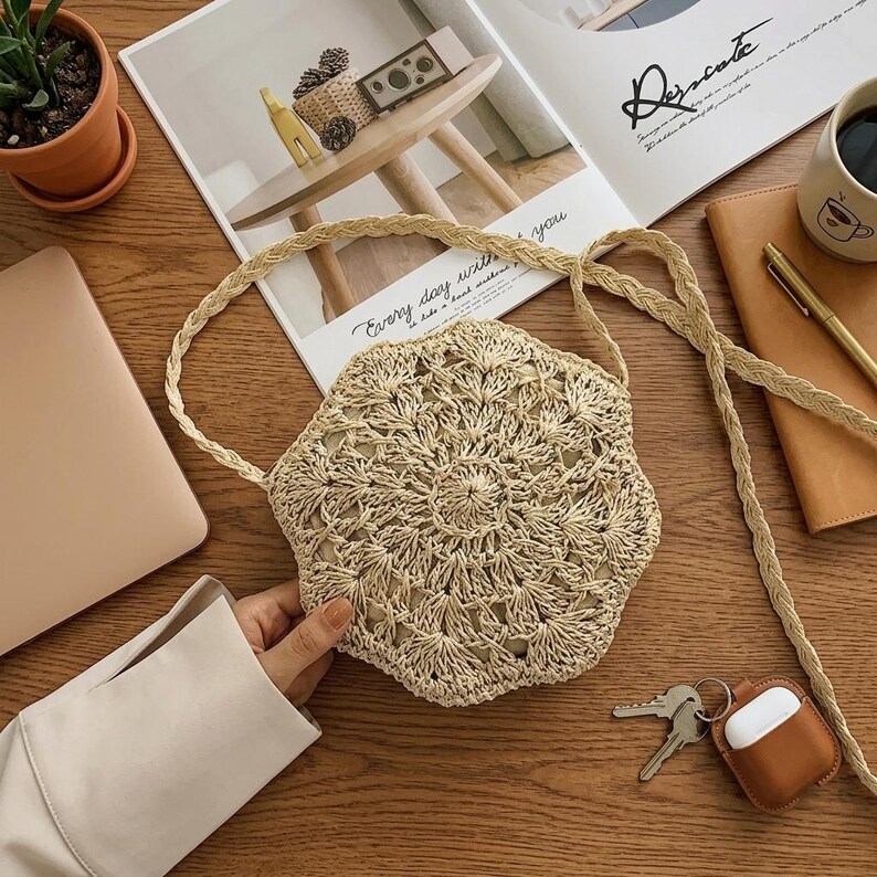 Sac Texture Jpg Sac bandoulière fleuri au crochet, sac d'été bohème, mini sac à ...
