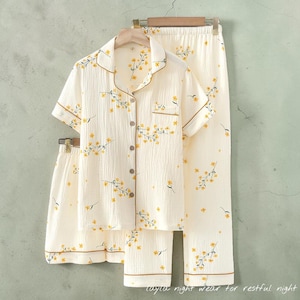 Floral 100%Cotton Pajama Set | Comfort Breathable SummerReady | Loungewear SuperSoft | Night time Sleepwear