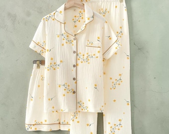 Floral 100%Cotton Pajama Set | Comfort Breathable SummerReady | Loungewear SuperSoft | Night time Sleepwear
