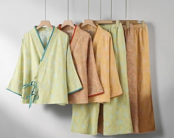 Floral Cotton Kimono Pajama Set | Soft Lounge Sleepwear for Women