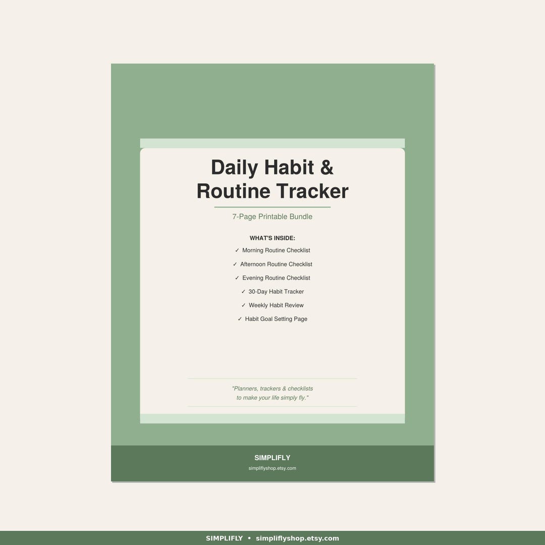 Daily Habit Tracker Bundle | Morning, Afternoon, Evening Routine ...