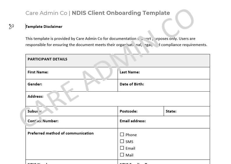 Ndis Client Numbers NDIS Client Onboarding Template - Etsy