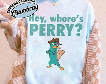 Where's Perry Comfort Colors Shirt, Perry The Platypus T-shirt, Phineas & Ferb Tee, 2026 Family Vacation, World
