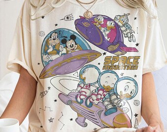 Retro Space Mountain Shirt, Comfort Colors Mickey Friends Astronaut Tee